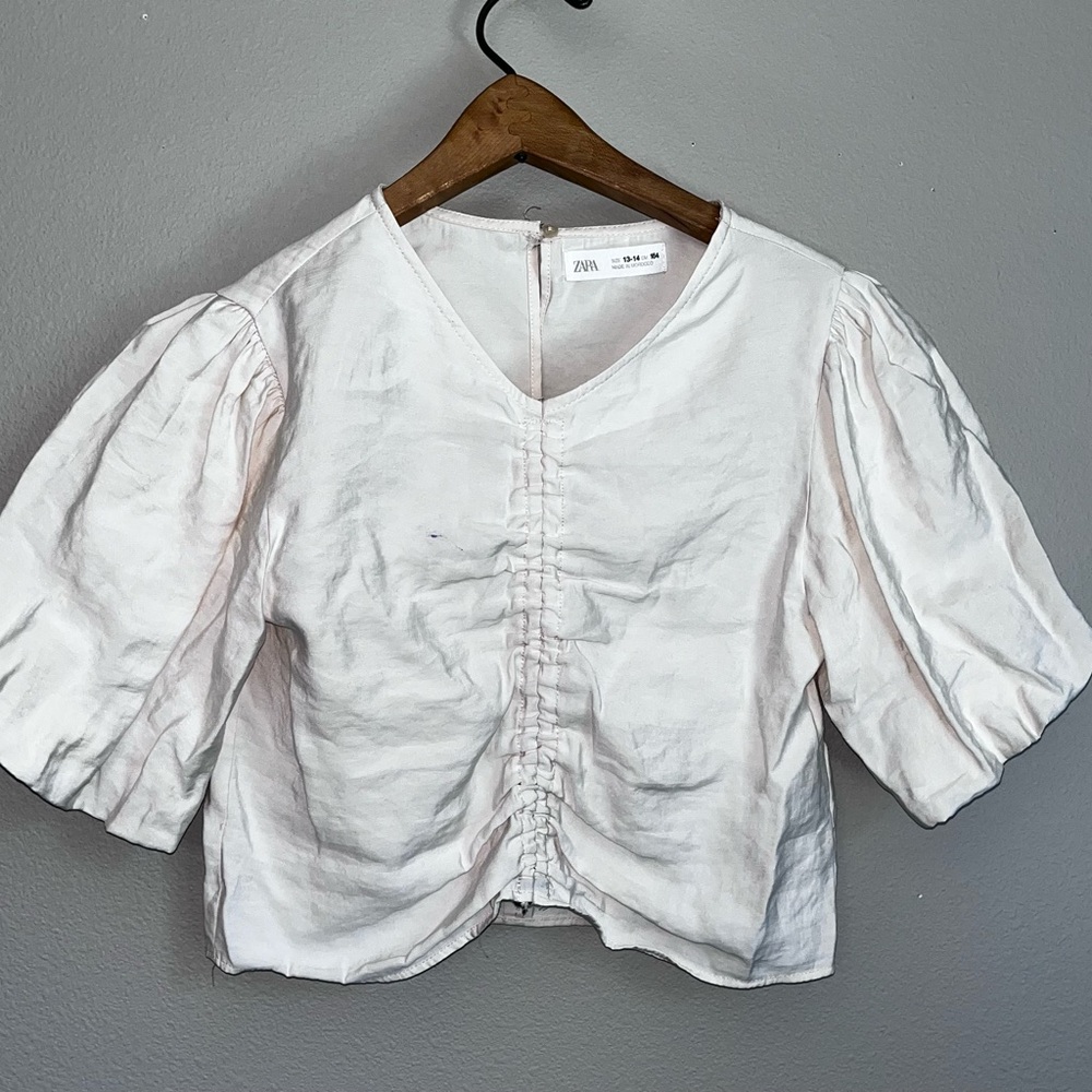 Zara Cream Puff Sleeve Blouse